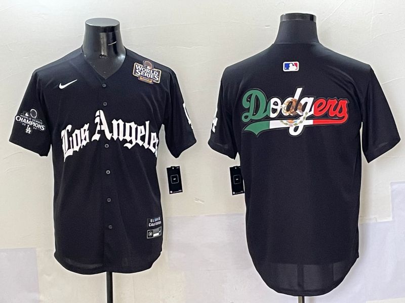 Men Los Angeles Dodgers Blank Black Five generations Joint Name 2025 Nike MLB Jersey style 57